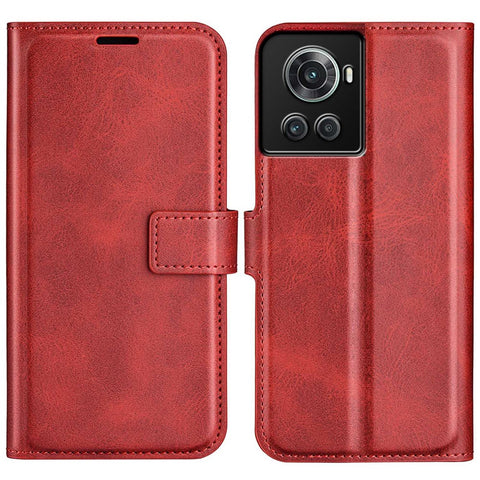 Square Magnetic Clasp Folio Flip Mobile Phone Leather Case for OnePlus Ace 5G/10R 5G, Full Coverage Anti-drop Wallet Design Stand Phone Cover