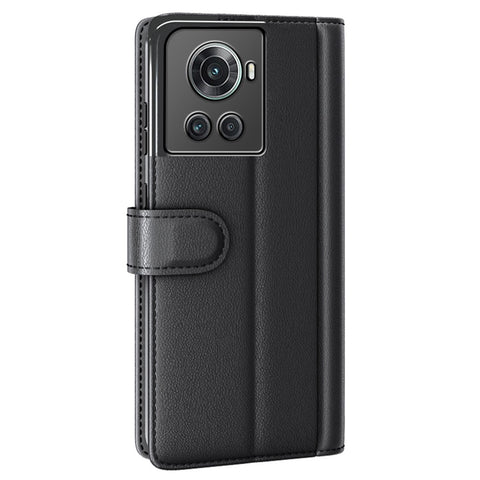 For OnePlus Ace 5G/10R 5G Genuine Split Leather Flip Case Viewing Stand Secure Magnetic Buckle Protect Wallet Phone Cover
