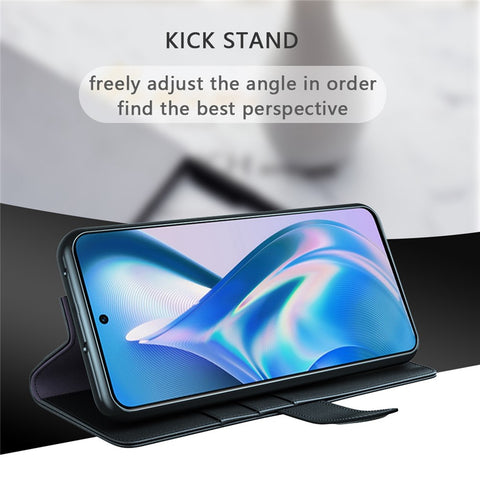For OnePlus Ace 5G/10R 5G Genuine Split Leather Flip Case Viewing Stand Secure Magnetic Buckle Protect Wallet Phone Cover