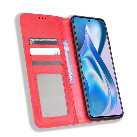 For OnePlus Ace 5G/10R 5G PU Leather Vintage Phone Case Stand Magnetic Absorption Wallet Flip Book Cover