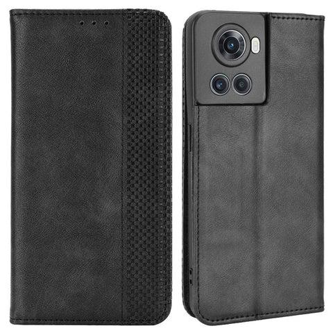 For OnePlus Ace 5G/10R 5G PU Leather Vintage Phone Case Stand Magnetic Absorption Wallet Flip Book Cover