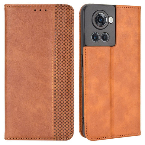 For OnePlus Ace 5G/10R 5G PU Leather Vintage Phone Case Stand Magnetic Absorption Wallet Flip Book Cover
