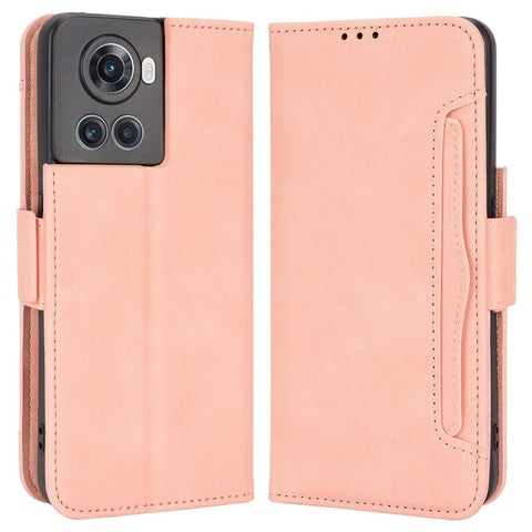 For OnePlus Ace 5G/10R 5G Card Slot PU Leather Phone Cover Case Magnetic Flip Wallet Style Stand Shockproof Phone Shell