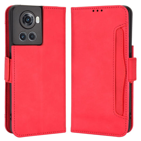 For OnePlus Ace 5G/10R 5G Card Slot PU Leather Phone Cover Case Magnetic Flip Wallet Style Stand Shockproof Phone Shell