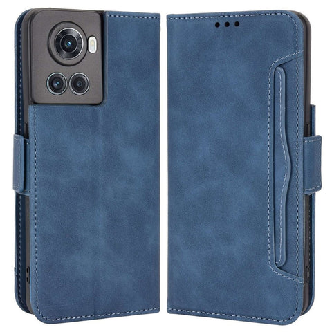 For OnePlus Ace 5G/10R 5G Card Slot PU Leather Phone Cover Case Magnetic Flip Wallet Style Stand Shockproof Phone Shell