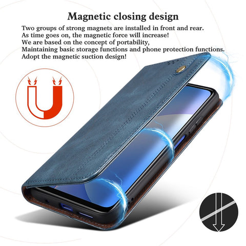 For OnePlus 10R 5G/Ace 5G Shockproof Wallet Style Phone Cover Waxy Crazy Horse Texture Magnetic Auto-absorbed Adjustable Stand Leather Case