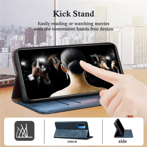 For OnePlus 10R 5G/Ace 5G Shockproof Wallet Style Phone Cover Waxy Crazy Horse Texture Magnetic Auto-absorbed Adjustable Stand Leather Case