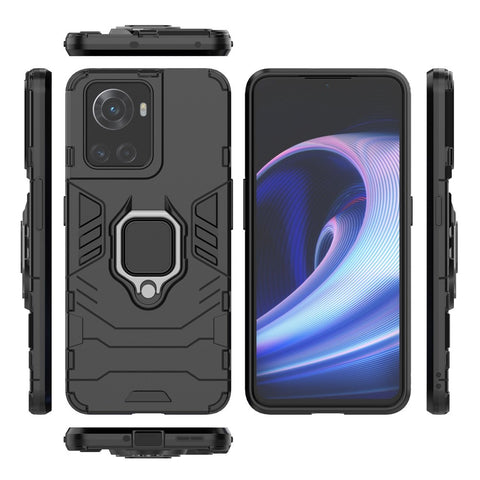 For OnePlus Ace 5G/10R 5G TPU + PC Military Grade Protective Phone Case Non-slip Ring Kickstand Cover