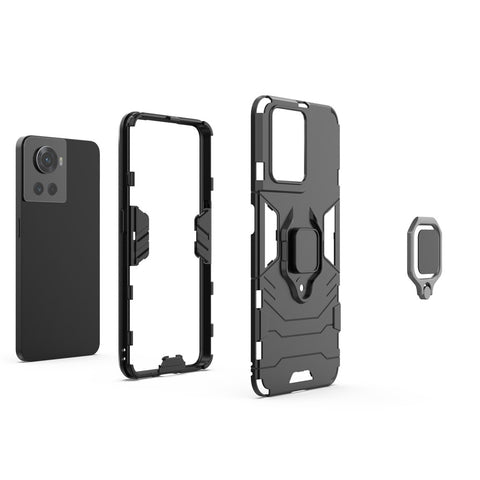 For OnePlus Ace 5G/10R 5G TPU + PC Military Grade Protective Phone Case Non-slip Ring Kickstand Cover