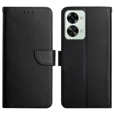 For OnePlus Nord 2T 5G Genuine Leather Case Nappa Texture Stand Wallet Style Shockproof TPU Full Protection Magnetic Cover