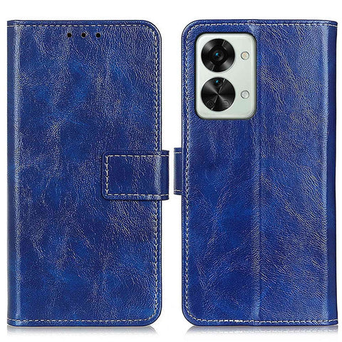 For OnePlus Nord 2T 5G Retro Crazy Horse Texture PU Leather Magnetic Flip Case TPU Protect Inner Shell Stand Wallet Protective Phone Cover