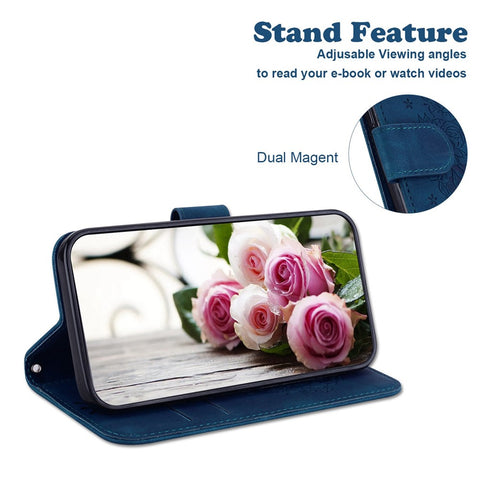 For OnePlus 10R 5G/ACE 5G Imprinted Rose and Butterflies Pattern Wallet Stand Phone Case PU Leather Full Protection Phone Cover