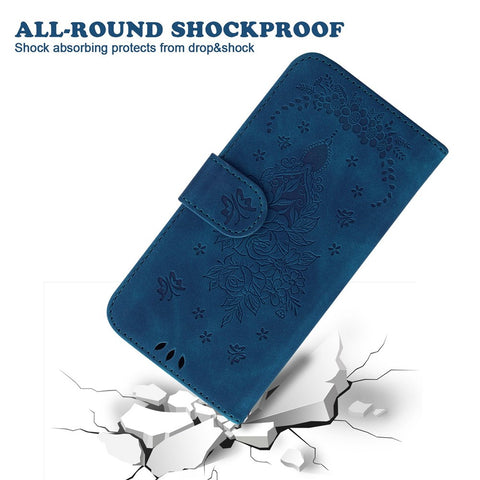 For OnePlus 10R 5G/ACE 5G Imprinted Rose and Butterflies Pattern Wallet Stand Phone Case PU Leather Full Protection Phone Cover