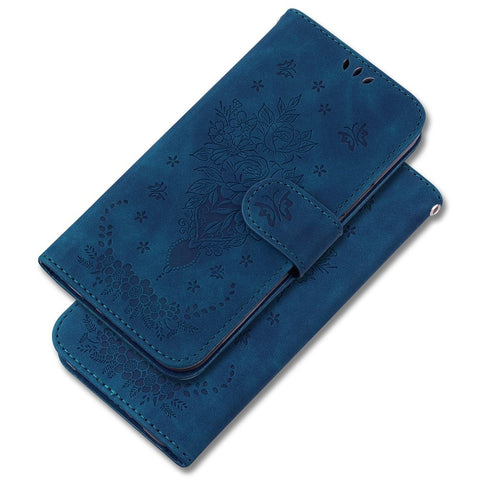 For OnePlus 10R 5G/ACE 5G Imprinted Rose and Butterflies Pattern Wallet Stand Phone Case PU Leather Full Protection Phone Cover