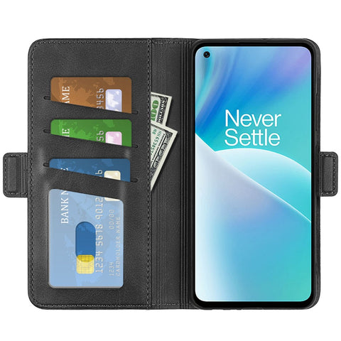 For OnePlus Nord 2T 5G Folio Flip Anti-fall Magnetic Cell Phone Case Stand PU Leather Wallet Style Cover