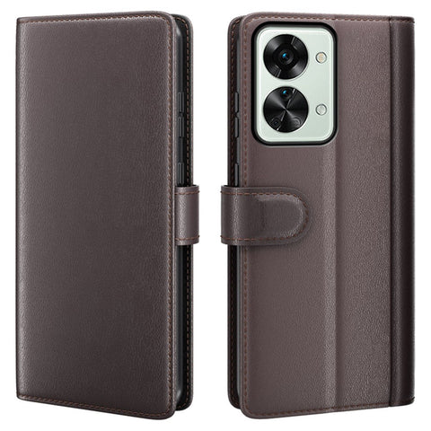 For OnePlus Nord 2T 5G Case Genuine Split Leather Phone Cover with Wallet Stand