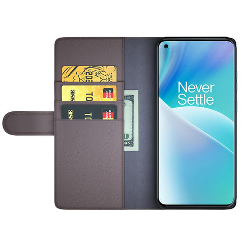 For OnePlus Nord 2T 5G Case Genuine Split Leather Phone Cover with Wallet Stand