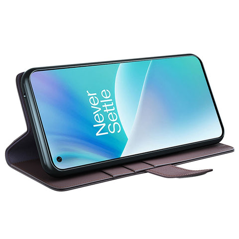 For OnePlus Nord 2T 5G Case Genuine Split Leather Phone Cover with Wallet Stand