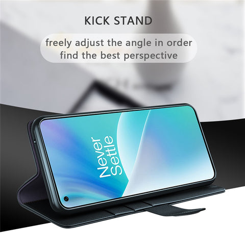 For OnePlus Nord 2T 5G Case Genuine Split Leather Phone Cover with Wallet Stand