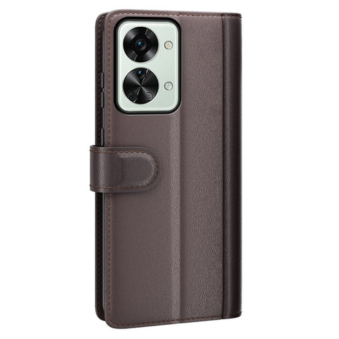 For OnePlus Nord 2T 5G Case Genuine Split Leather Phone Cover with Wallet Stand