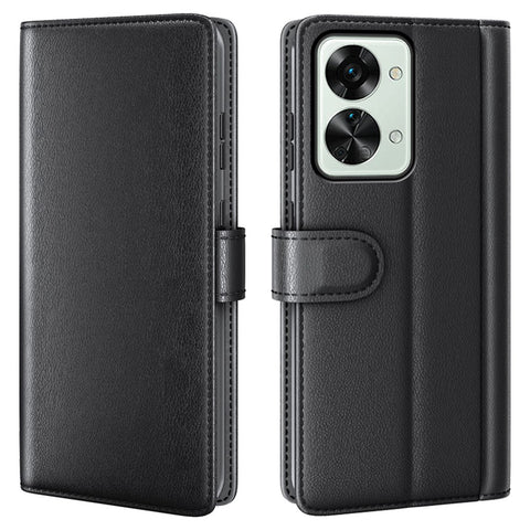 For OnePlus Nord 2T 5G Case Genuine Split Leather Phone Cover with Wallet Stand