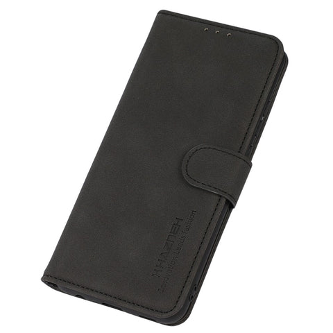 KHAZNEH for OnePlus Nord 2T 5G Magnetic Textured PU Leather Stand Case TPU Interior Protective Shell Folio Flip Wallet Cover
