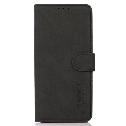 KHAZNEH for OnePlus Nord 2T 5G Magnetic Textured PU Leather Stand Case TPU Interior Protective Shell Folio Flip Wallet Cover