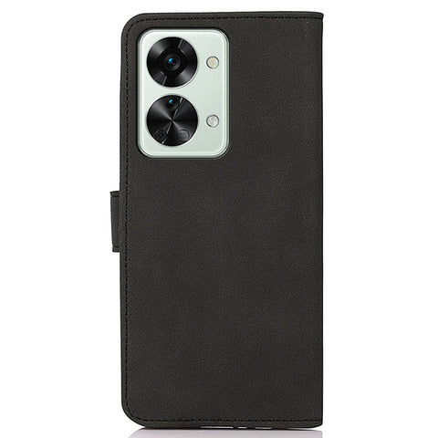 KHAZNEH for OnePlus Nord 2T 5G Magnetic Textured PU Leather Stand Case TPU Interior Protective Shell Folio Flip Wallet Cover