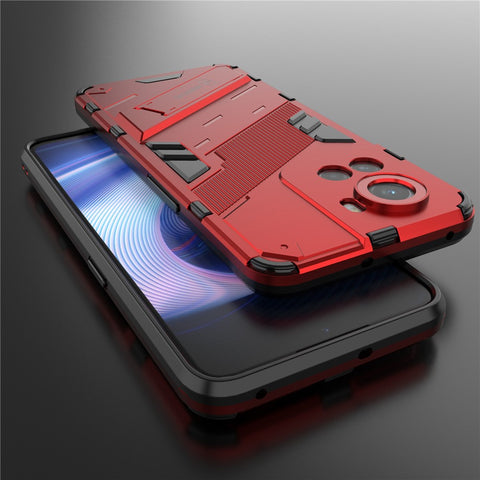 For OnePlus Ace 5G / 10R 5G Dual-Layer TPU+PC Combination Shock Absorption Cover Kickstand Protective Phone Case