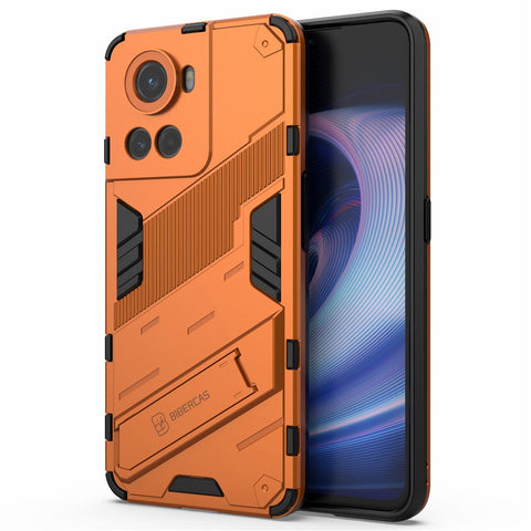 For OnePlus Ace 5G / 10R 5G Dual-Layer TPU+PC Combination Shock Absorption Cover Kickstand Protective Phone Case