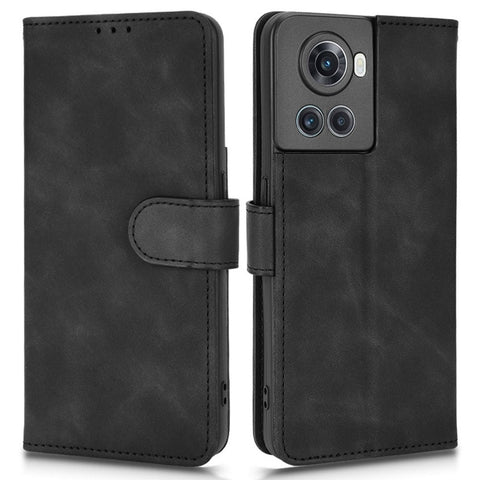 For OnePlus Ace 5G/10R 5G Full Coverage PU Leather Wallet Case Stand Magnetic Closure Skin-touch Feeling Shockproof Flip Cover with Card Holder