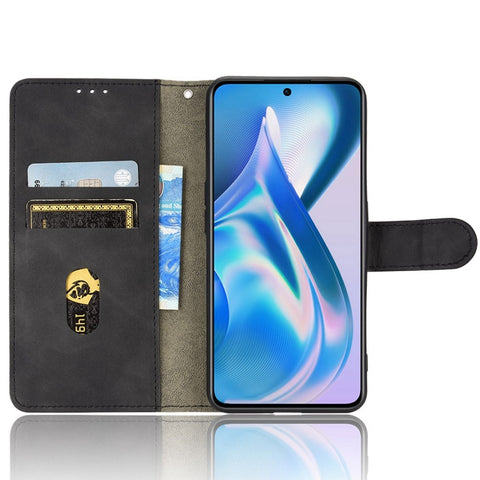 For OnePlus Ace 5G/10R 5G Full Coverage PU Leather Wallet Case Stand Magnetic Closure Skin-touch Feeling Shockproof Flip Cover with Card Holder