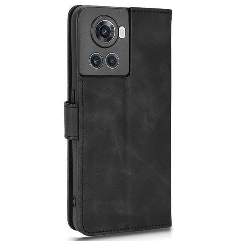 For OnePlus Ace 5G/10R 5G Full Coverage PU Leather Wallet Case Stand Magnetic Closure Skin-touch Feeling Shockproof Flip Cover with Card Holder