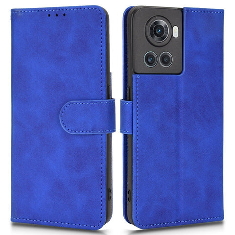 For OnePlus Ace 5G/10R 5G Full Coverage PU Leather Wallet Case Stand Magnetic Closure Skin-touch Feeling Shockproof Flip Cover with Card Holder