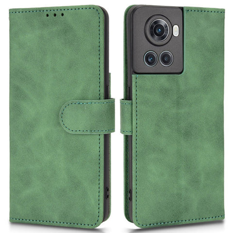 For OnePlus Ace 5G/10R 5G Full Coverage PU Leather Wallet Case Stand Magnetic Closure Skin-touch Feeling Shockproof Flip Cover with Card Holder