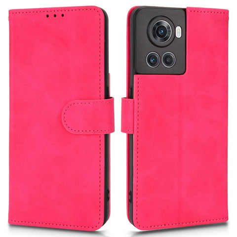 For OnePlus Ace 5G/10R 5G Full Coverage PU Leather Wallet Case Stand Magnetic Closure Skin-touch Feeling Shockproof Flip Cover with Card Holder