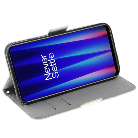 For OnePlus Nord 2T 5G Drop-proof Wallet Case 3D Pattern Printing PU Leather Wrist Strap Stand Feature Flip Cover