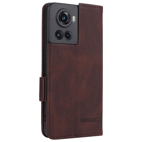 For OnePlus 10R 5G/Ace 5G Hardware Design PU Leather Wallet Stand Case Folio Flip Phone Cover