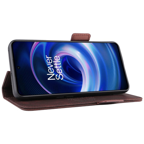 For OnePlus 10R 5G/Ace 5G Hardware Design PU Leather Wallet Stand Case Folio Flip Phone Cover