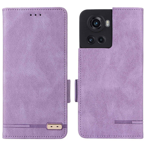 For OnePlus 10R 5G/Ace 5G Hardware Design PU Leather Wallet Stand Case Folio Flip Phone Cover