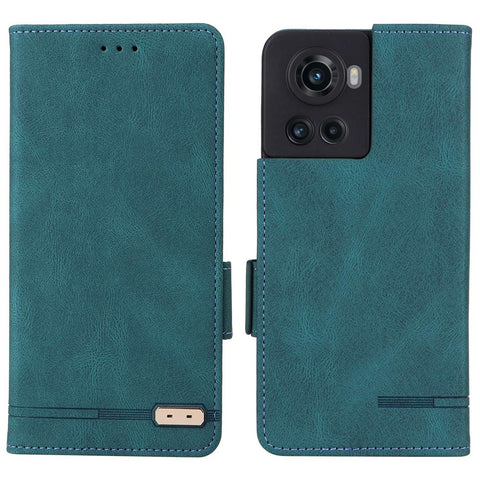 For OnePlus 10R 5G/Ace 5G Hardware Design PU Leather Wallet Stand Case Folio Flip Phone Cover