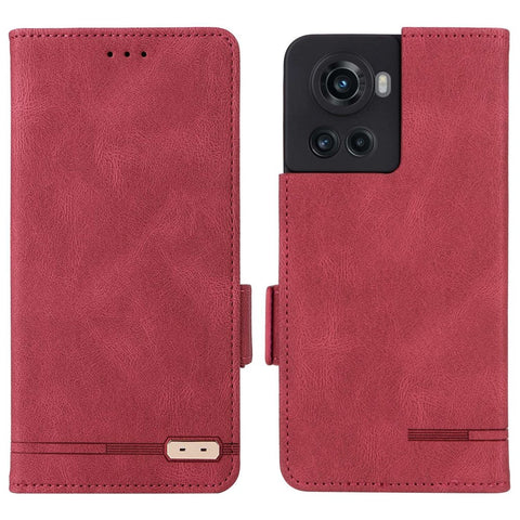 For OnePlus 10R 5G/Ace 5G Hardware Design PU Leather Wallet Stand Case Folio Flip Phone Cover