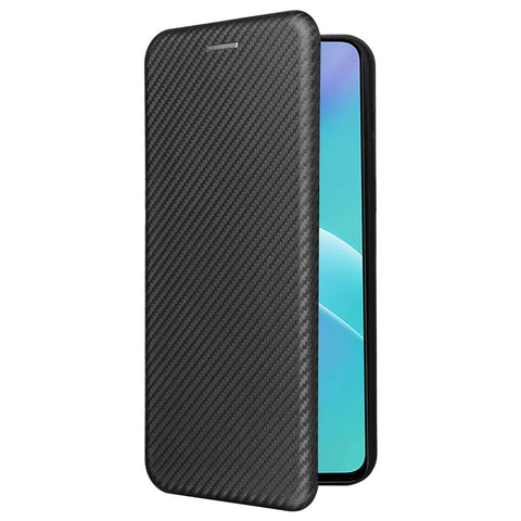 For OnePlus Nord 2T 5G Magnetic Auto-absorbed Anti-wear Carbon Fiber Texture Case PU Leather Stand Card Holder Function Shell