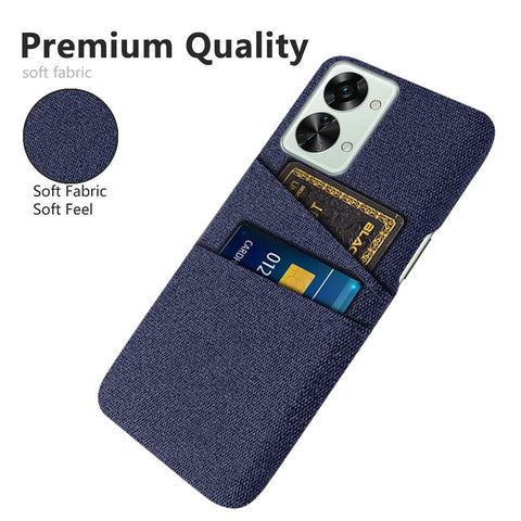 For OnePlus Nord 2T 5G Ultra Thin Back Phone Case Cloth Texture PC Cover with Dual Card Slots
