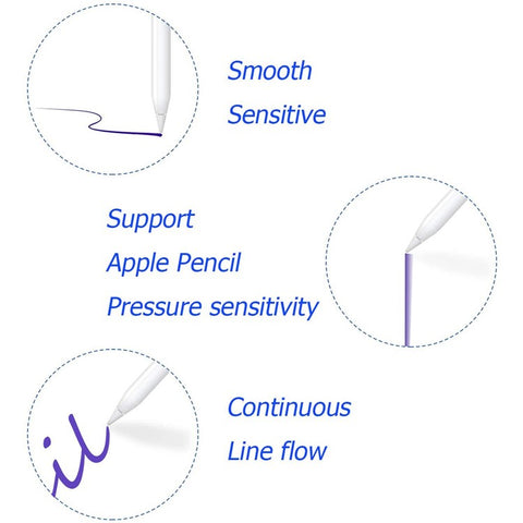 Gel Pen Tip Touch Pen Tip Replacement Nib for Apple Pencil (1st and 2nd Generation)
