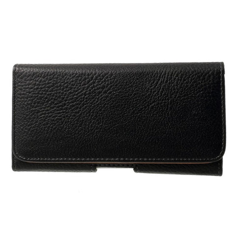 Black for Samsung Galaxy Note 8 / iPhone 8 Plus / 7 Plus Leather Holster Pouch Litchi Texture, Size: 15.8 x 8.5 x 1.8cm