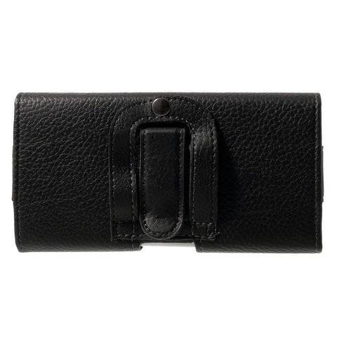 Black for Samsung Galaxy Note 8 / iPhone 8 Plus / 7 Plus Leather Holster Pouch Litchi Texture, Size: 15.8 x 8.5 x 1.8cm