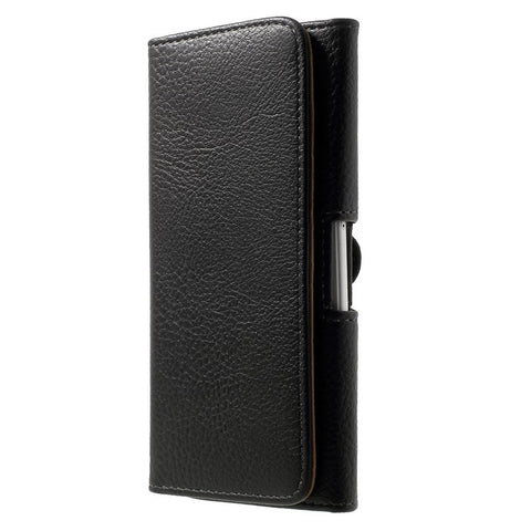 Black for Samsung Galaxy Note 8 / iPhone 8 Plus / 7 Plus Leather Holster Pouch Litchi Texture, Size: 15.8 x 8.5 x 1.8cm
