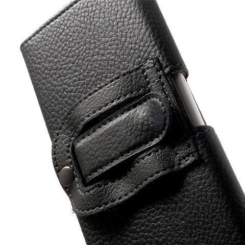 Black for Samsung Galaxy Note 8 / iPhone 8 Plus / 7 Plus Leather Holster Pouch Litchi Texture, Size: 15.8 x 8.5 x 1.8cm
