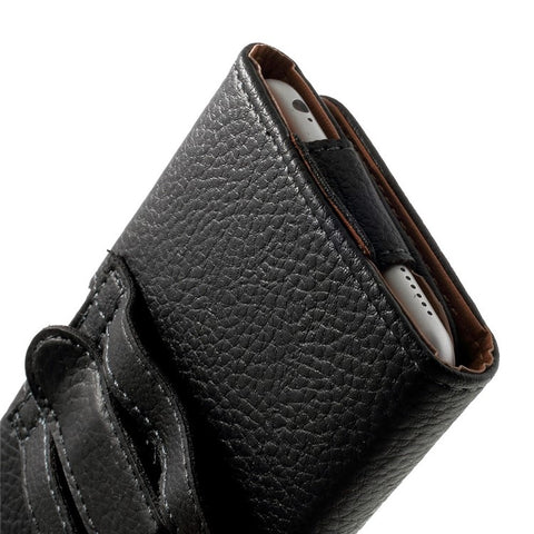 Black for Samsung Galaxy Note 8 / iPhone 8 Plus / 7 Plus Leather Holster Pouch Litchi Texture, Size: 15.8 x 8.5 x 1.8cm